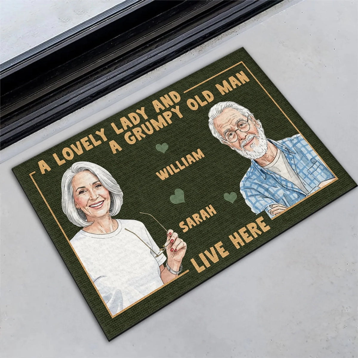 Our Forever Live Here Watercolor - Personalized Doormat