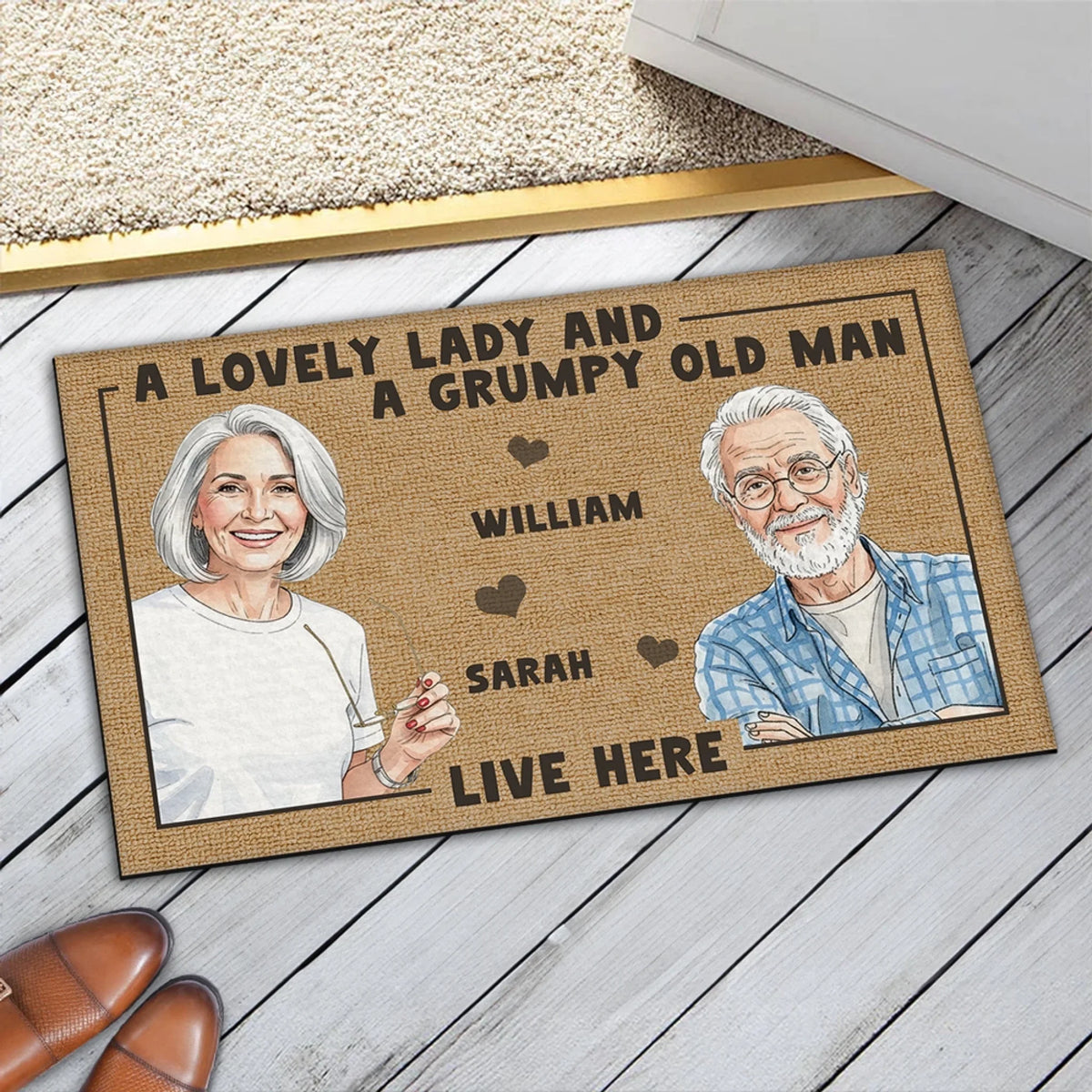 Our Forever Live Here Watercolor - Personalized Doormat