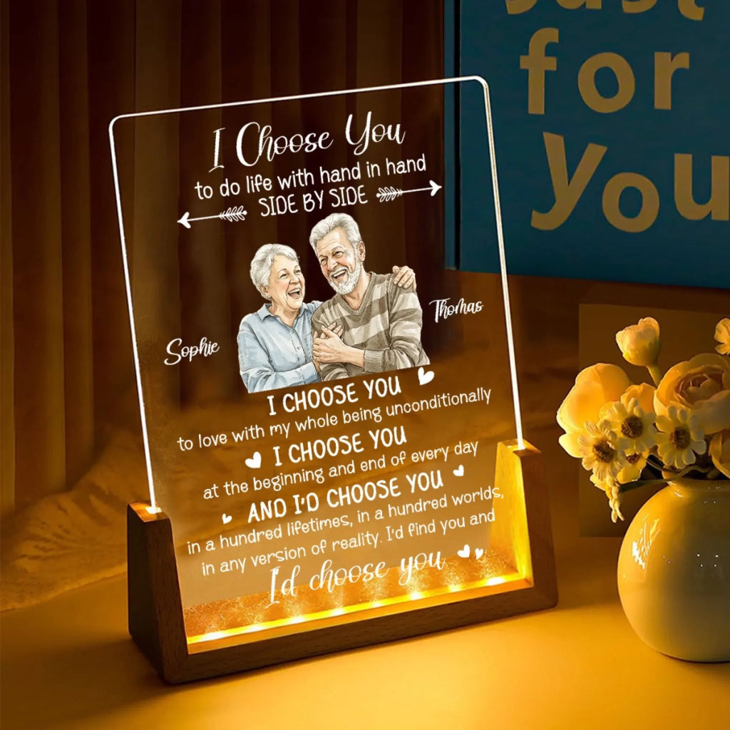 Custom Photo Couple Gift for Anniversary, Valentine's Day, Christmas • My Love My Choice - Personalized Night Light