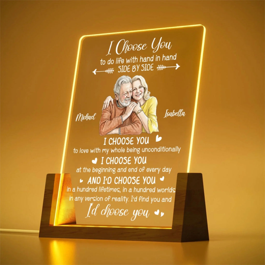 Custom Photo Couple Gift for Anniversary, Valentine's Day, Christmas • My Love My Choice - Personalized Night Light