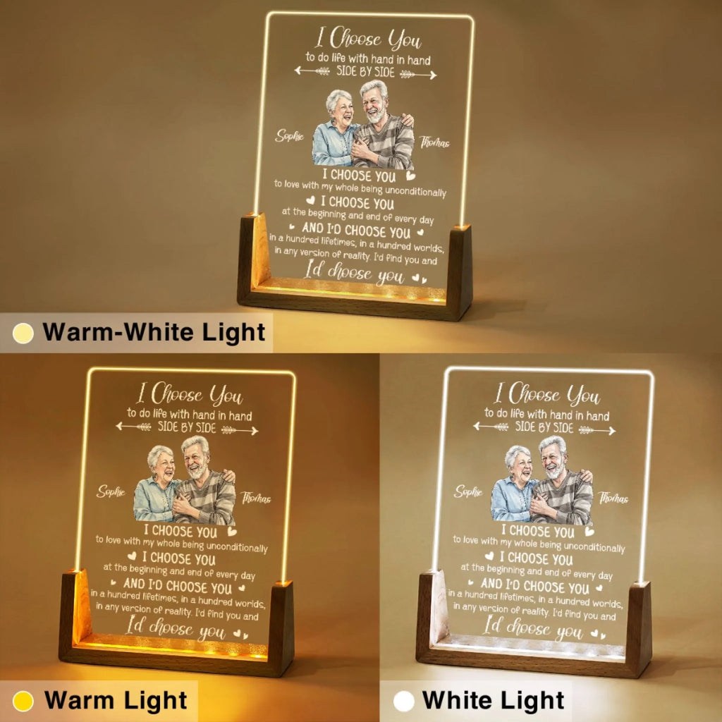 Custom Photo Couple Gift for Anniversary, Valentine's Day, Christmas • My Love My Choice - Personalized Night Light