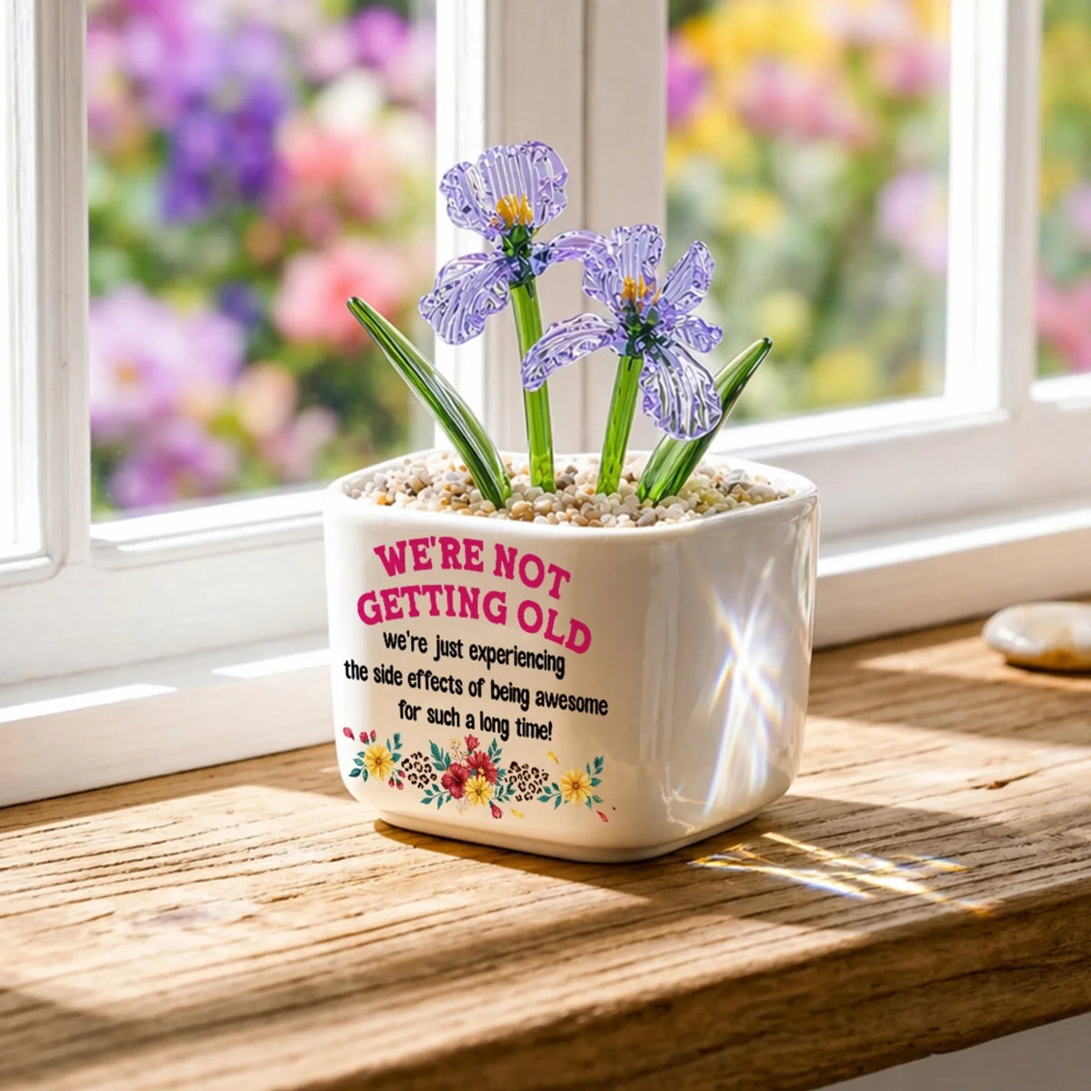Awesome Never Ages - Personalized Glass Birth Month Flower