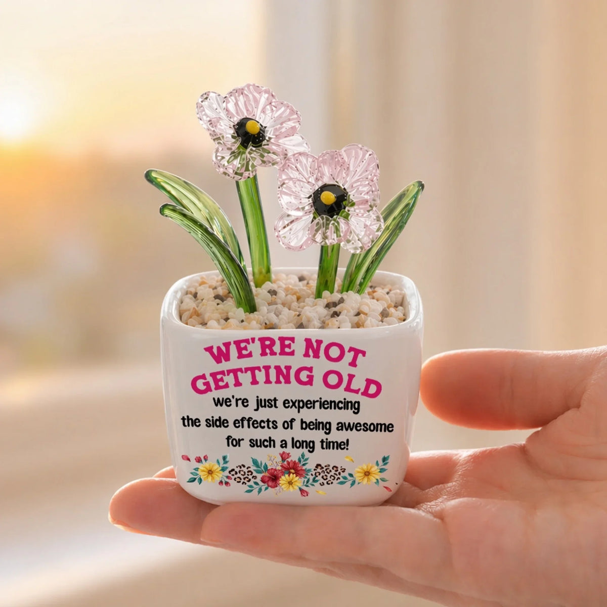 Awesome Never Ages - Personalized Glass Birth Month Flower