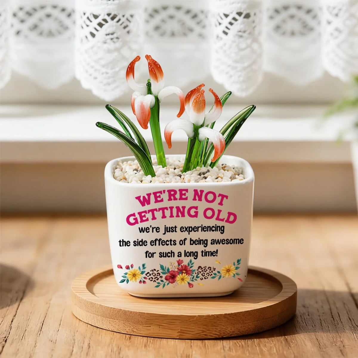 Awesome Never Ages - Personalized Glass Birth Month Flower