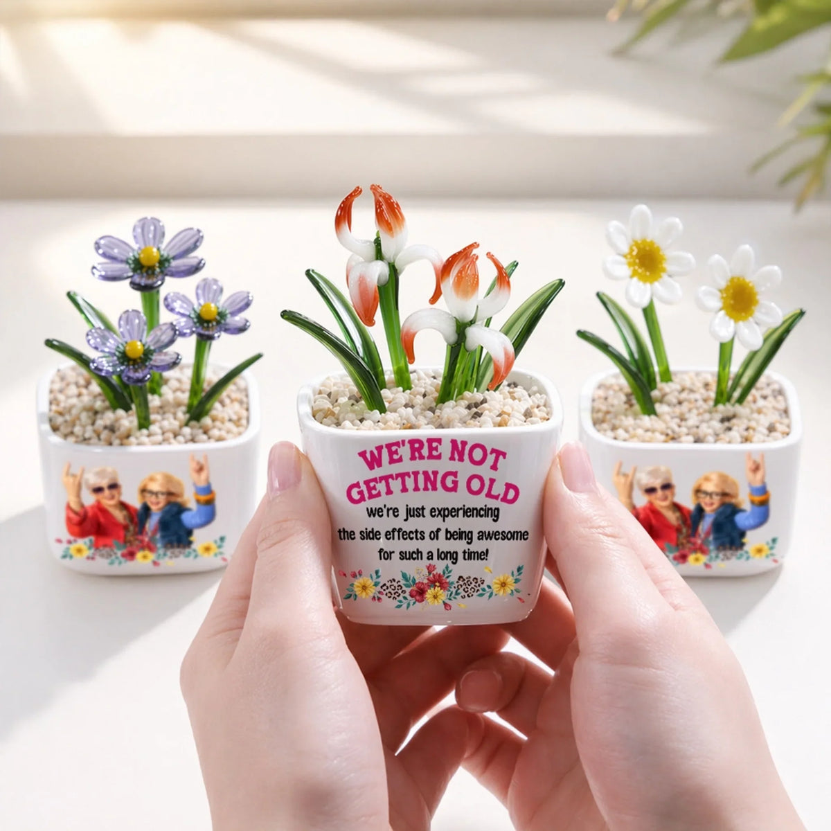 Awesome Never Ages - Personalized Glass Birth Month Flower