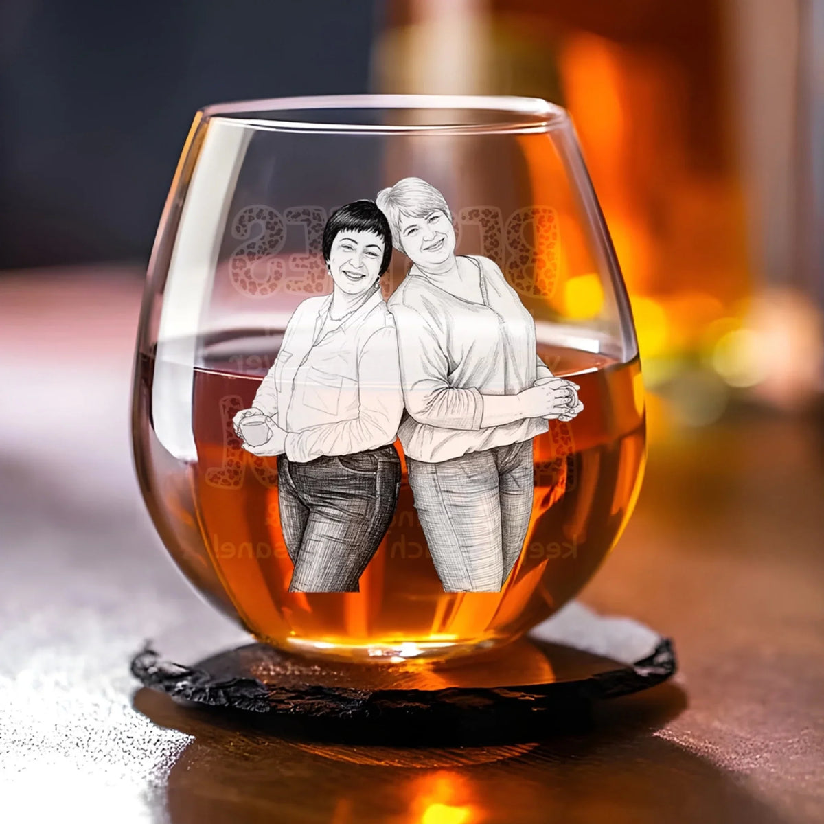 Alcohol Tolerating Sketch Version - Personalized Wine Glass