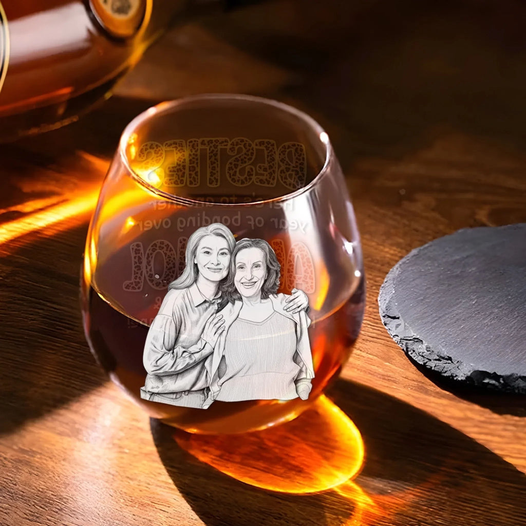 Alcohol Tolerating Sketch Version - Personalized Wine Glass