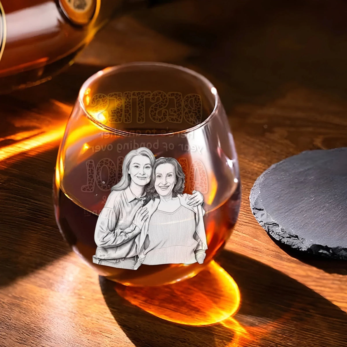 Alcohol Tolerating Sketch Version - Personalized Wine Glass