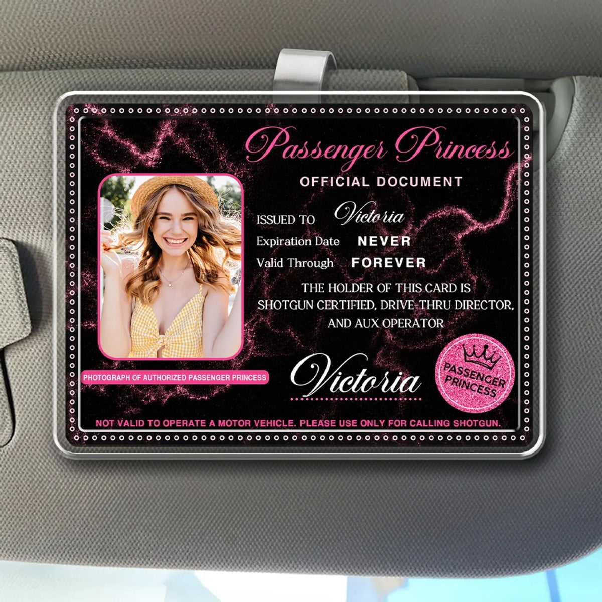 Princess On Board Always - Personalized Acrylic Car Visor Clip