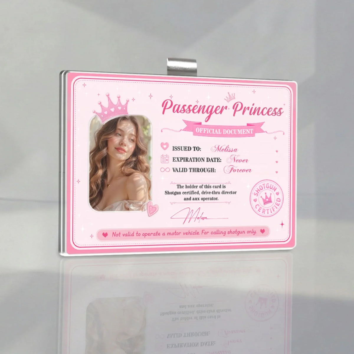 Front Seat Royalty Only Please - Personalized Acrylic Car Visor Clip