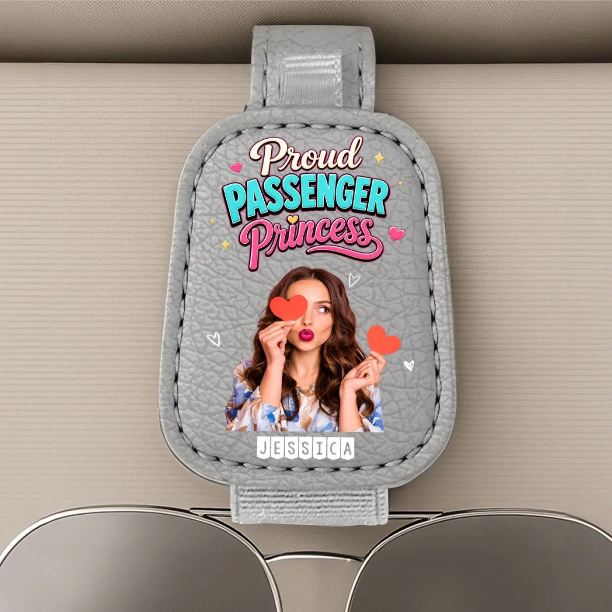 Proud Passenger Princess Forever - Personalized Sunglasses Holder For Car Visor