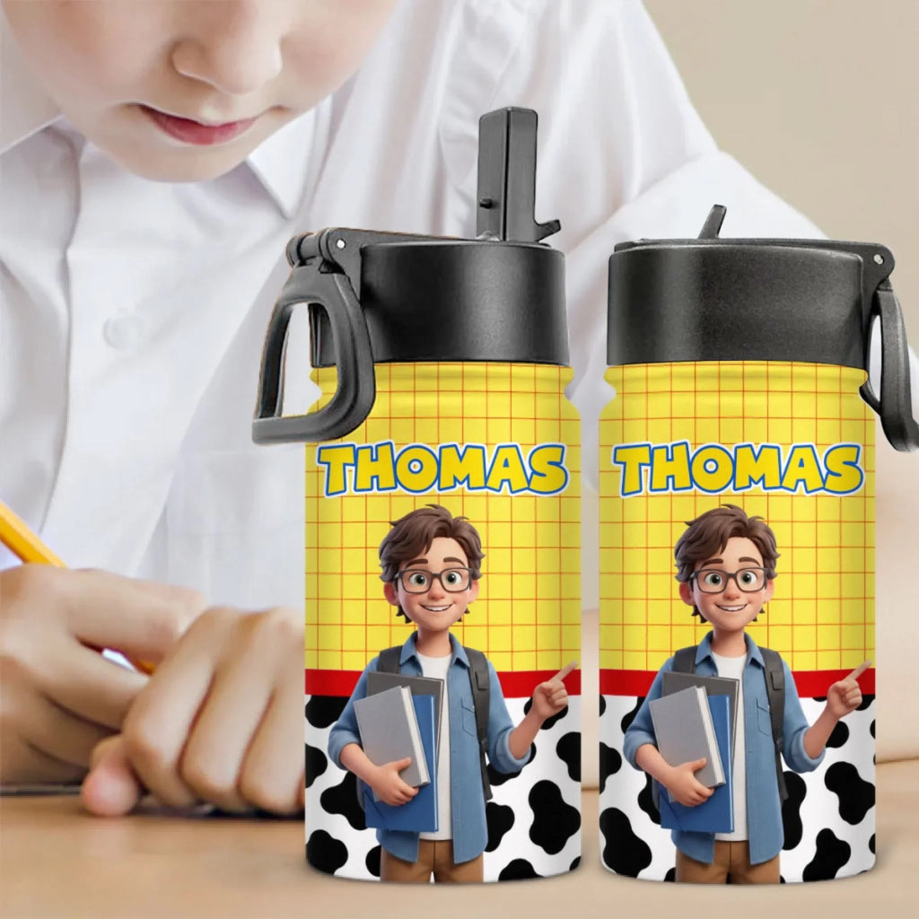 Back To School Story - Personalized Kids Water Bottle