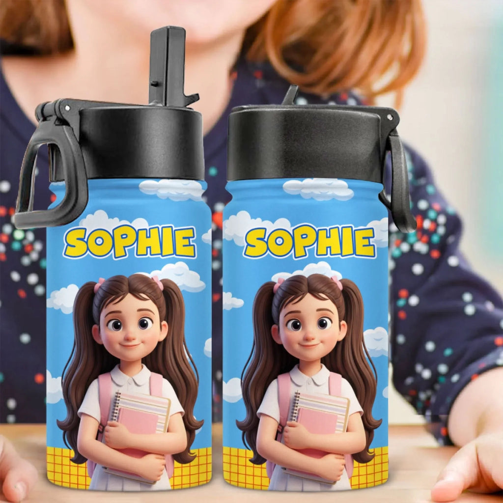 Back To School Story - Personalized Kids Water Bottle
