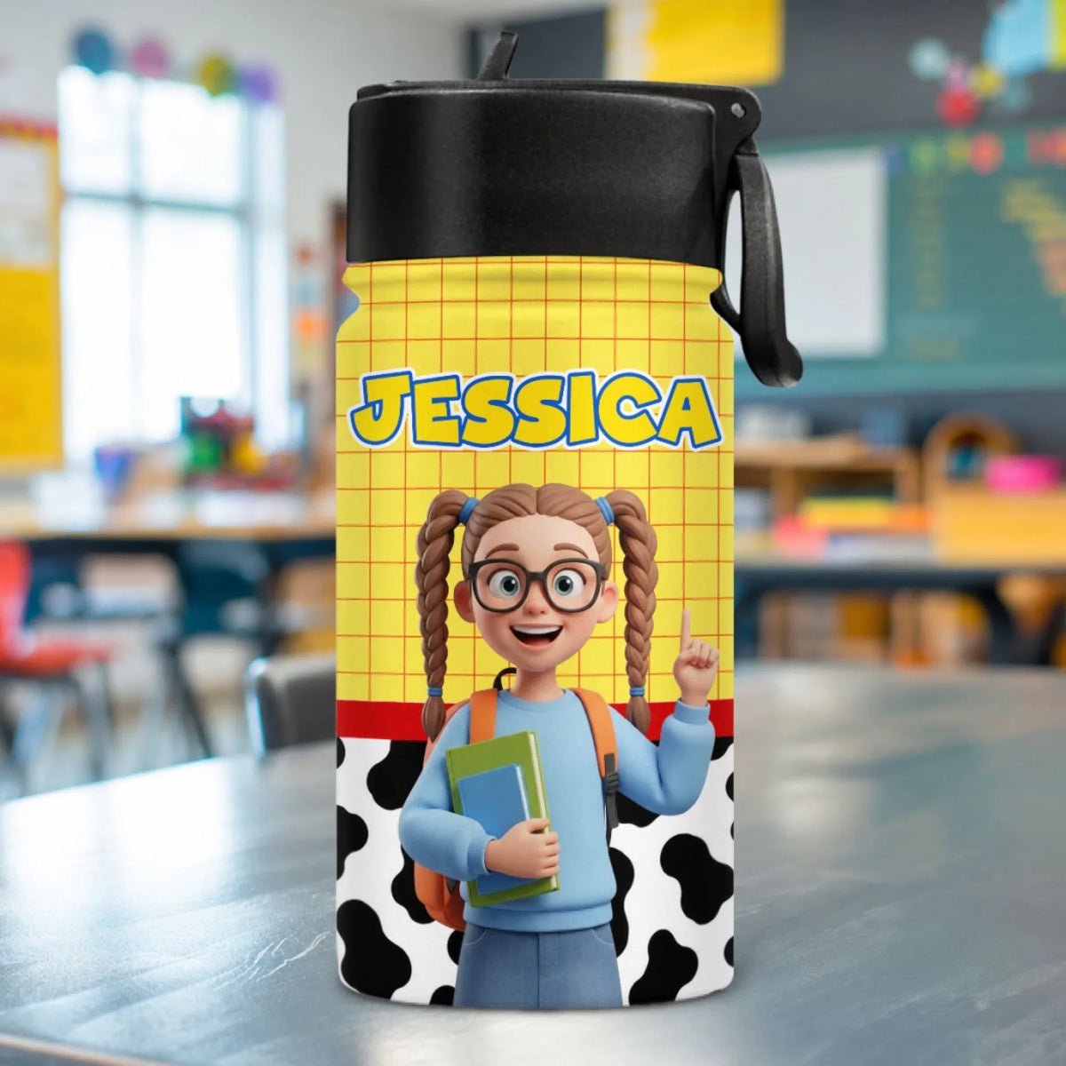 Back To School Story - Personalized Kids Water Bottle