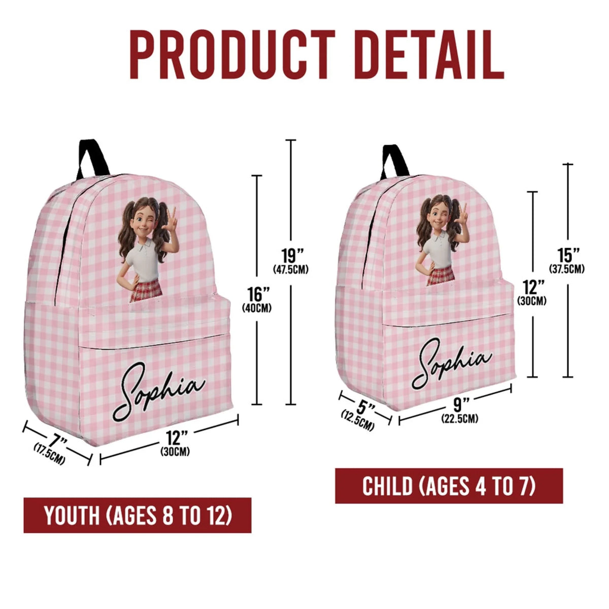 Kid Face Name Back To School - Personalized Backpack