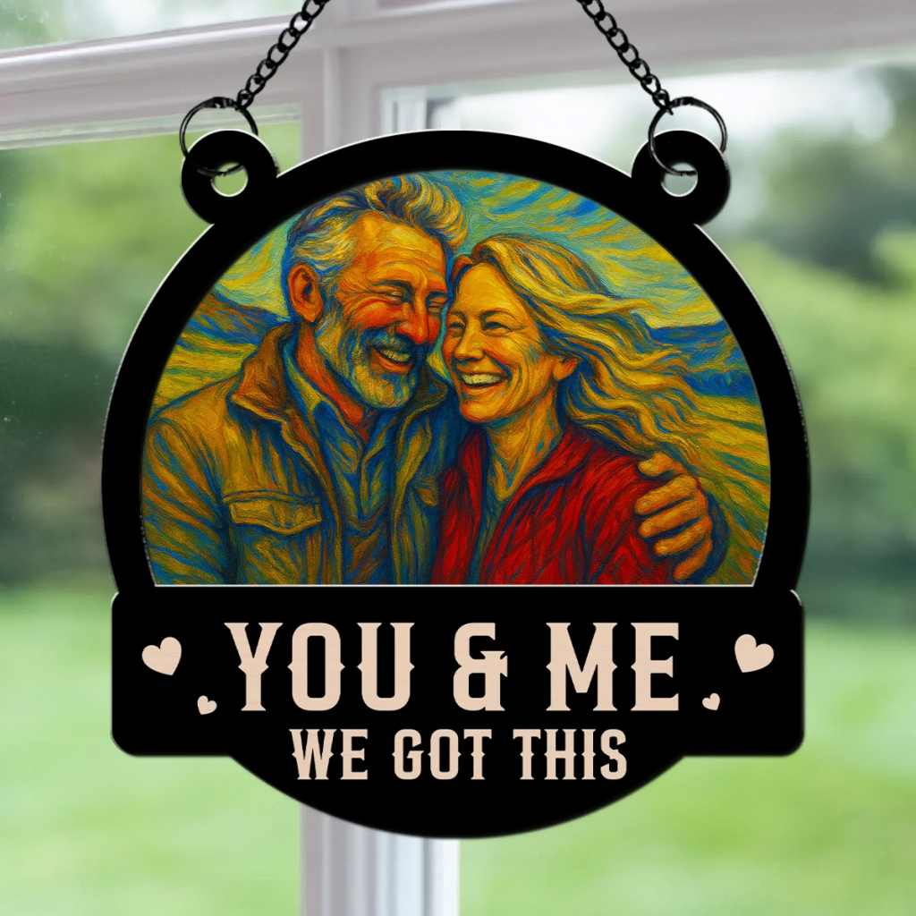 Custom Photo Couple Hanging Decor, Anniversary Valentine's Day Gifts • We Got This Untill Our Last Breath 2 - Personalized Suncatcher