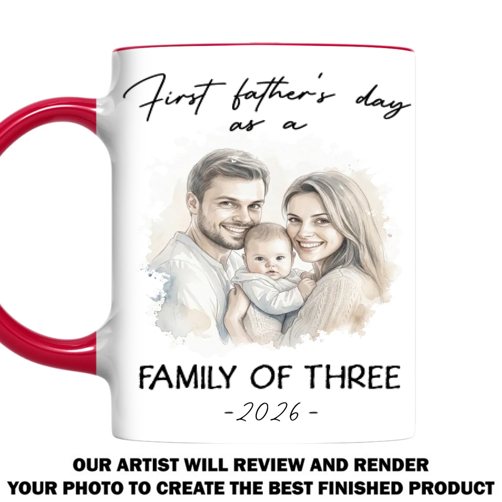 Custom Photo Anniversary Keepsake Gifts For Couple • First Fathers Day Color - Personalized Accent Mug