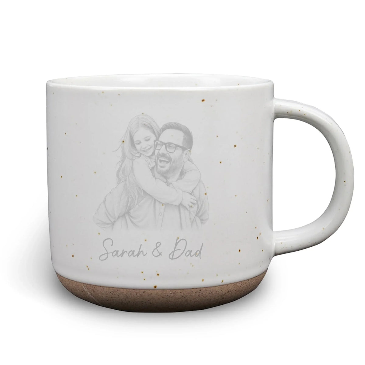 Custom Photo Father's Day, Special Gift for Dad & Grandpa • Daddy Always Walks Beside - Personalized Pottery Mug