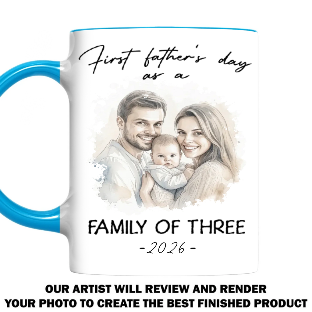 Custom Photo Anniversary Keepsake Gifts For Couple • First Fathers Day Color - Personalized Accent Mug