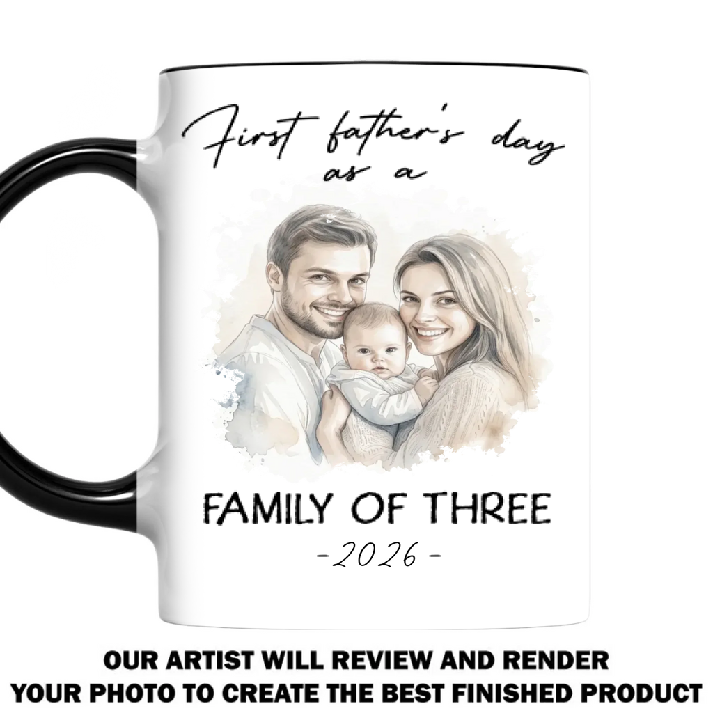 Custom Photo Anniversary Keepsake Gifts For Couple • First Fathers Day Color - Personalized Accent Mug