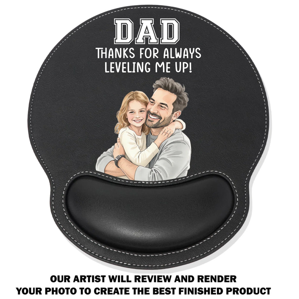 Leveling Me Up - Personalized Leather Mouse Pad
