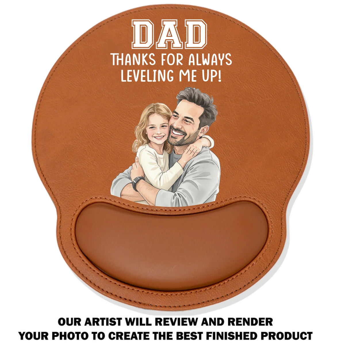 Leveling Me Up - Personalized Leather Mouse Pad