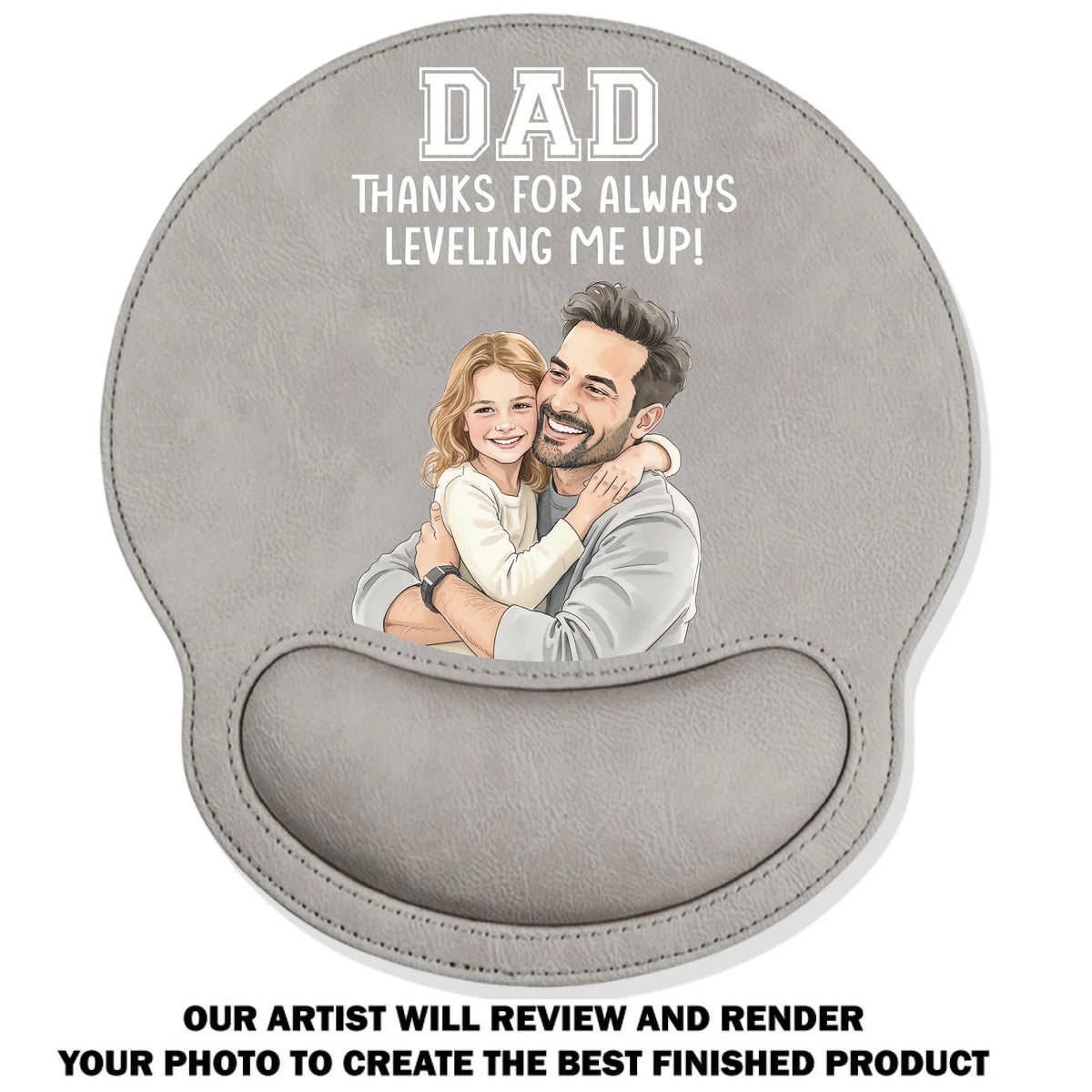 Leveling Me Up - Personalized Leather Mouse Pad