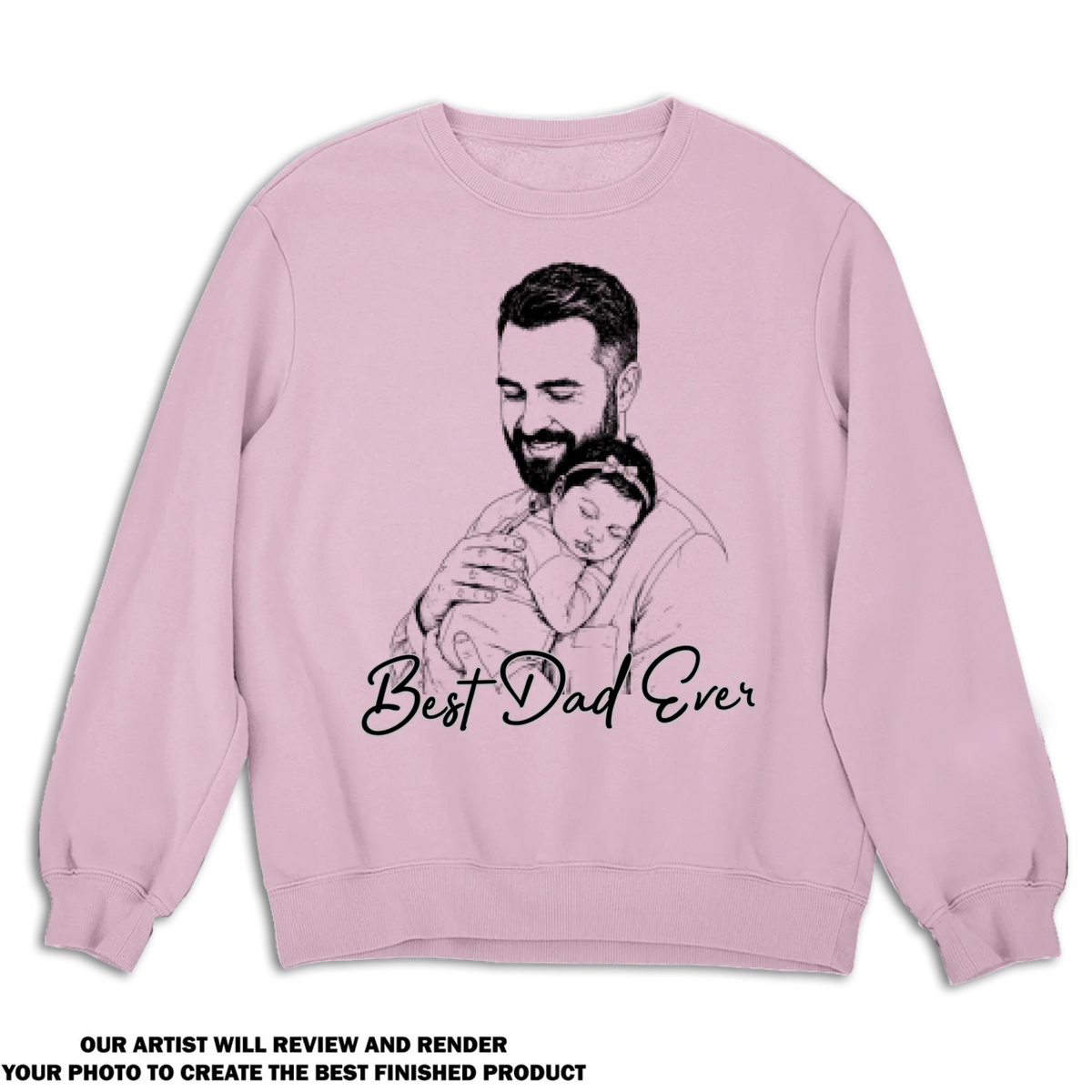 Custom Photo Sketch Line Art Father's Day, Special Gift for Dad & Grandpa • Pencil Sketch Best Dad Grandpa Ever - Personalized Shirt