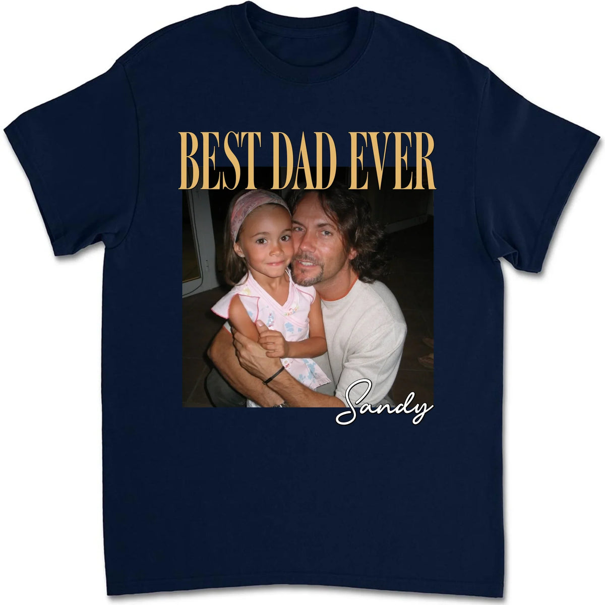 Custom Photo Father's Day, Special Gift for Dad & Grandpa • Vintage Style Best Dad Ever - Personalized Shirt