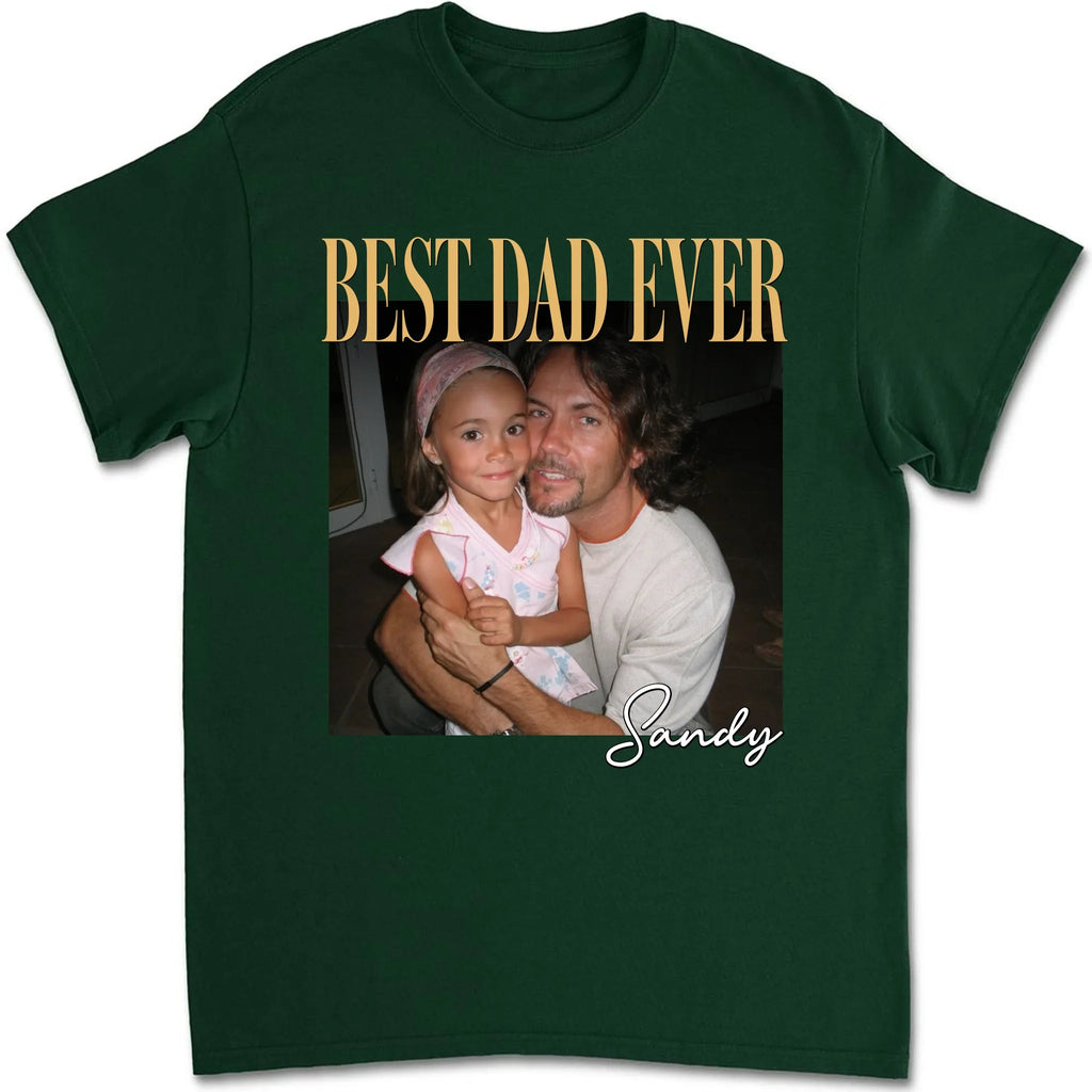Custom Photo Father's Day, Special Gift for Dad & Grandpa • Vintage Style Best Dad Ever - Personalized Shirt