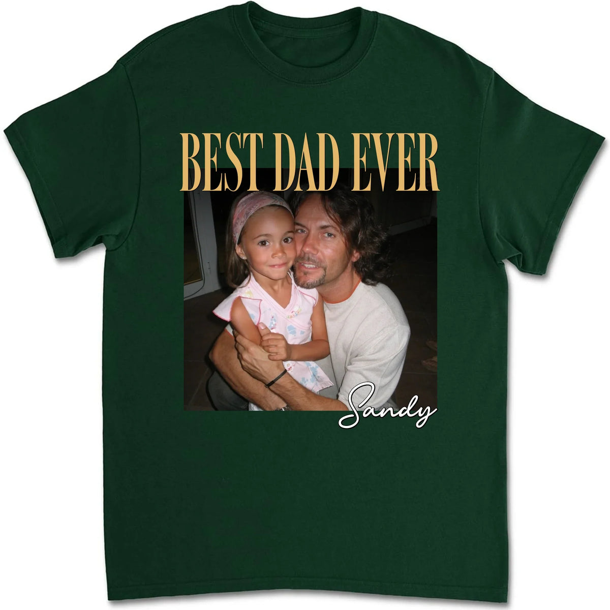 Custom Photo Father's Day, Special Gift for Dad & Grandpa • Vintage Style Best Dad Ever - Personalized Shirt