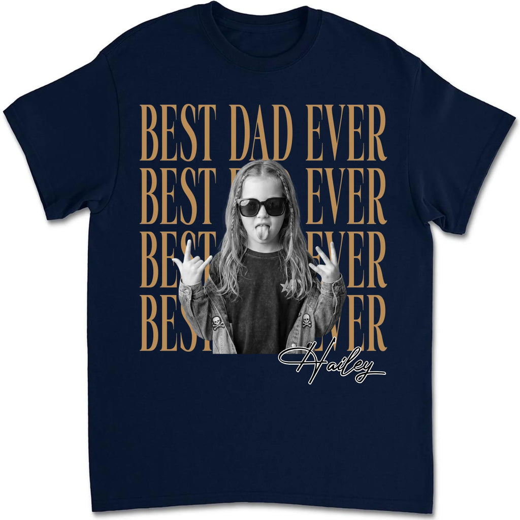 Custom Photo Christmas Anniversary Keepsake Gifts For Husband • Dad And Kid Minimalist - Personalized Shirt