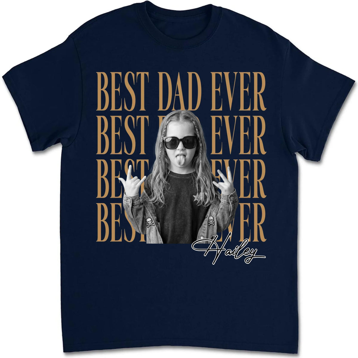 Custom Photo Christmas Anniversary Keepsake Gifts For Husband • Dad And Kid Minimalist - Personalized Shirt