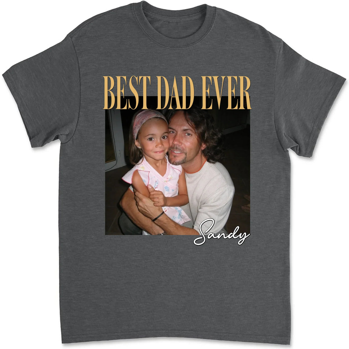 Custom Photo Father's Day, Special Gift for Dad & Grandpa • Vintage Style Best Dad Ever - Personalized Shirt