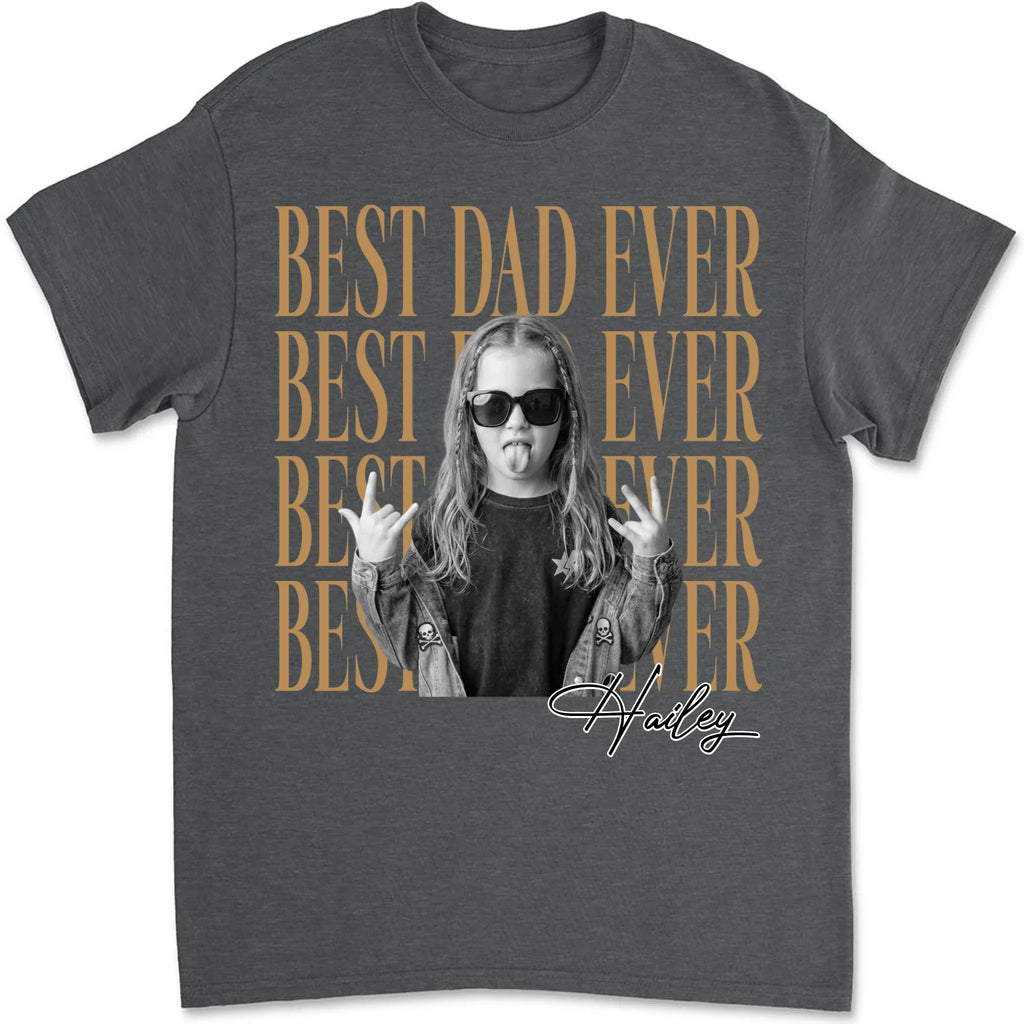 Custom Photo Christmas Anniversary Keepsake Gifts For Husband • Dad And Kid Minimalist - Personalized Shirt