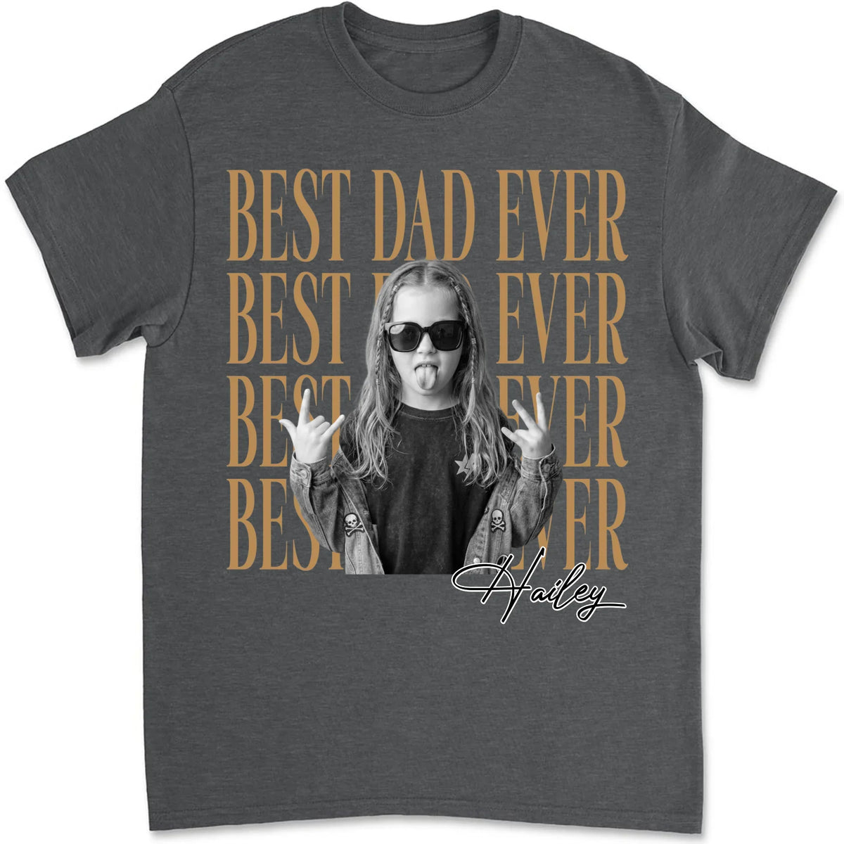 Custom Photo Christmas Anniversary Keepsake Gifts For Husband • Dad And Kid Minimalist - Personalized Shirt