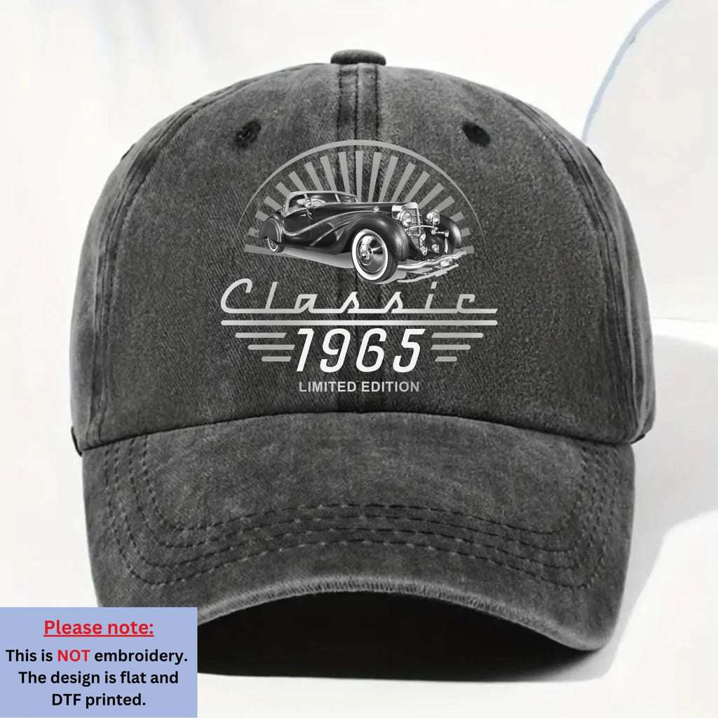 Custom Christmas Headwear Birthday Gifts for Grandpa • Limited Edition - Personalized Vintage Washed Denim Cap