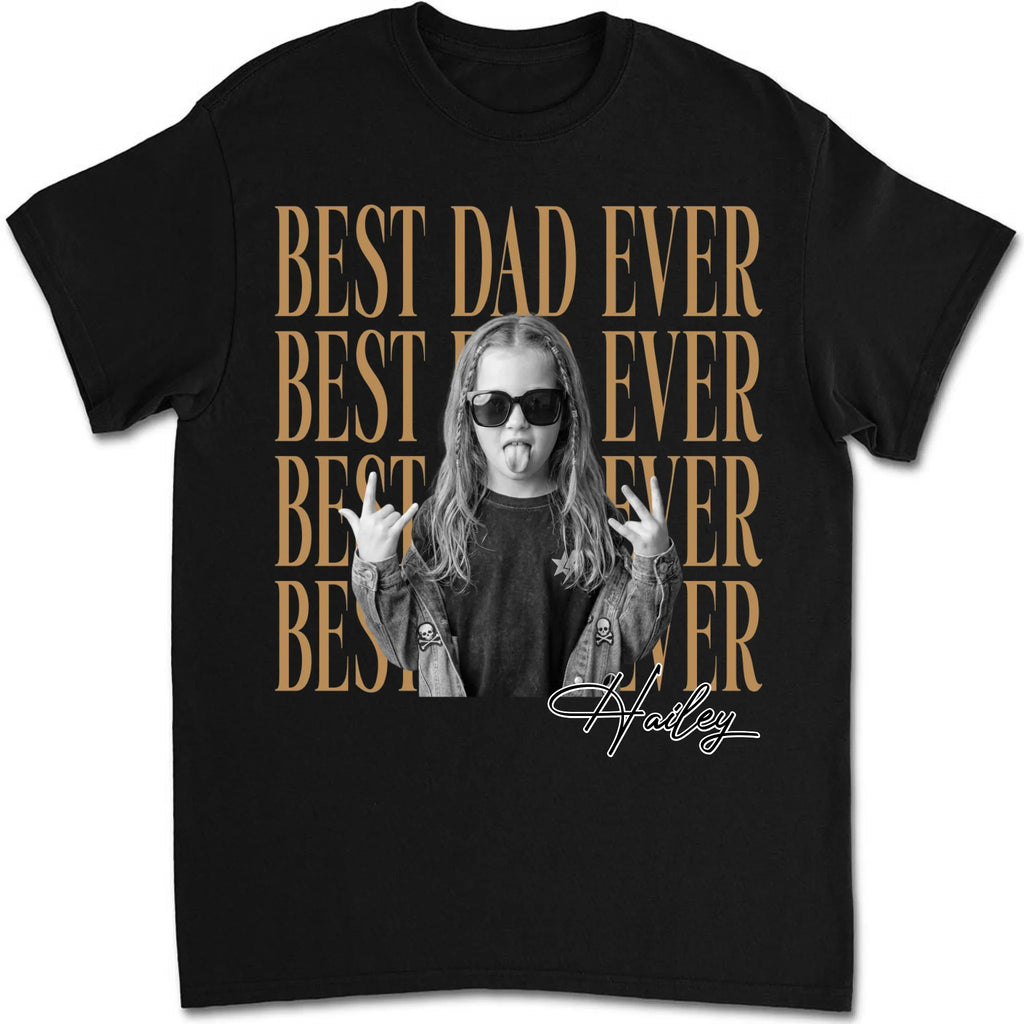 Custom Photo Christmas Anniversary Keepsake Gifts For Husband • Dad And Kid Minimalist - Personalized Shirt