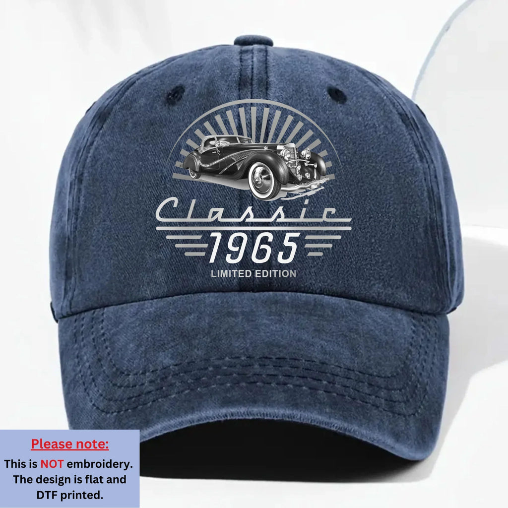 Custom Christmas Headwear Birthday Gifts for Grandpa • Limited Edition - Personalized Vintage Washed Denim Cap