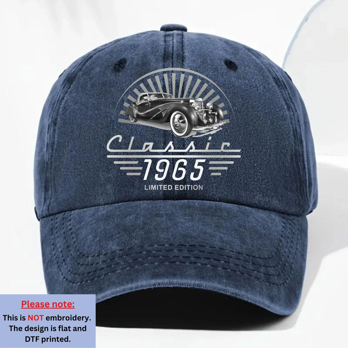 Custom Christmas Headwear Birthday Gifts for Grandpa • Limited Edition - Personalized Vintage Washed Denim Cap