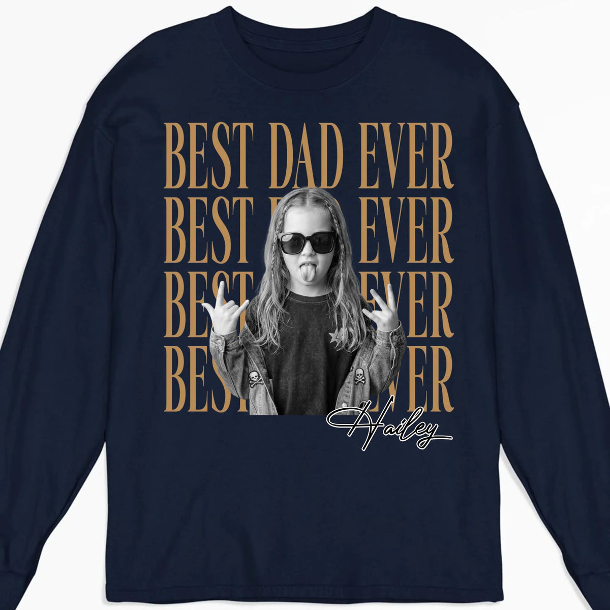 Custom Photo Christmas Anniversary Keepsake Gifts For Husband • Dad And Kid Minimalist - Personalized Shirt