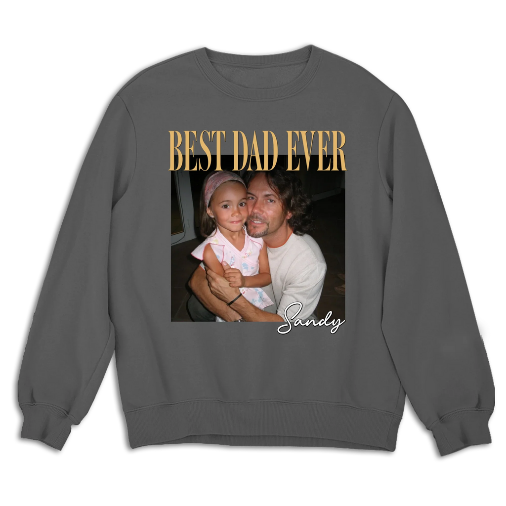 Custom Photo Father's Day, Special Gift for Dad & Grandpa • Vintage Style Best Dad Ever - Personalized Shirt