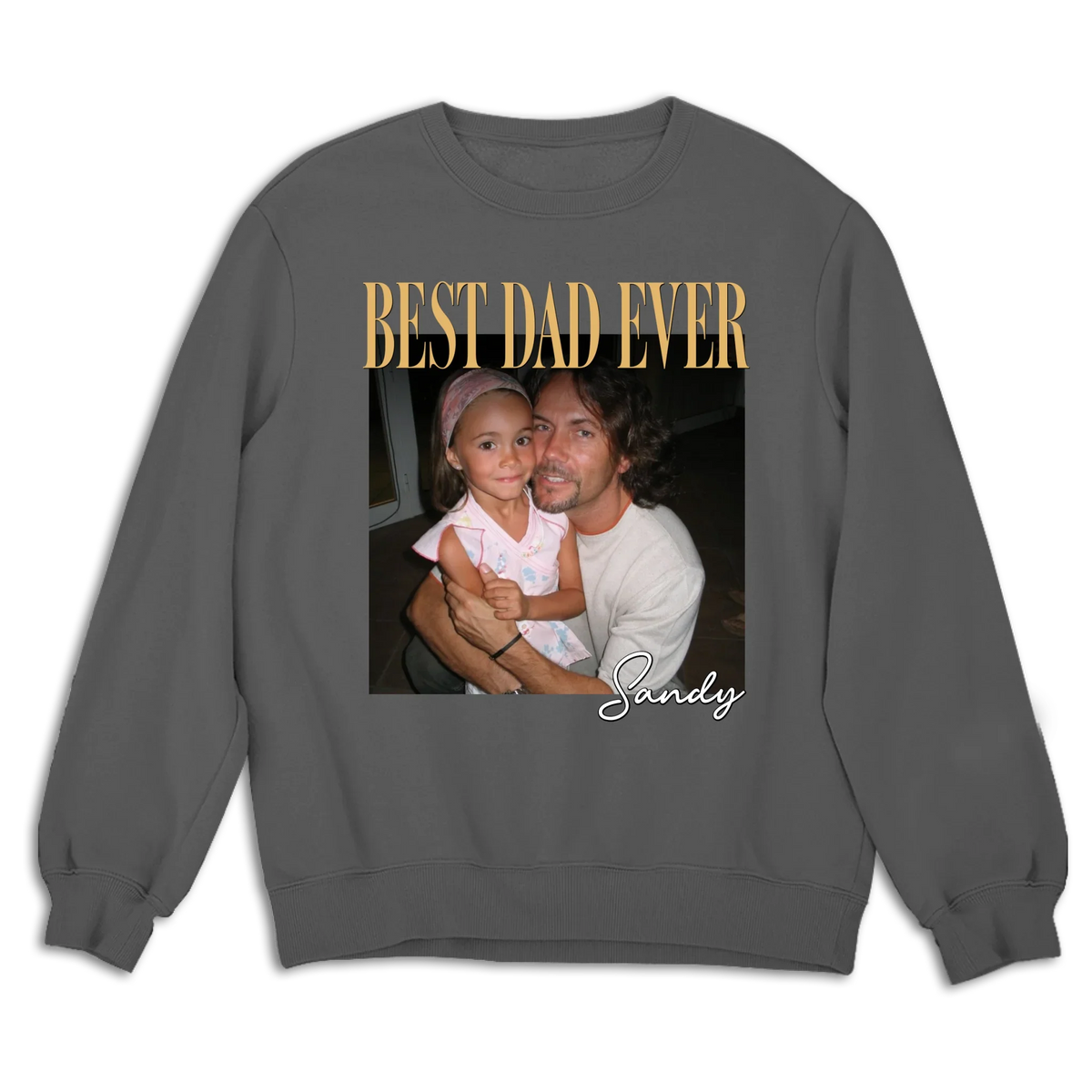 Custom Photo Father's Day, Special Gift for Dad & Grandpa • Vintage Style Best Dad Ever - Personalized Shirt