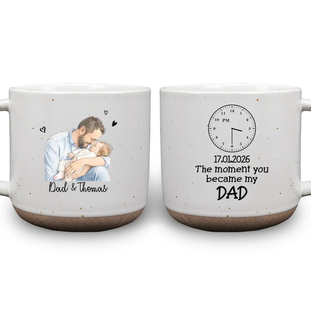 Custom Photo Father's Day, Special Gift for Dad & Grandpa • Our First Fathers Day - Personalized Pottery Mug