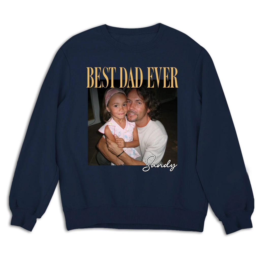 Custom Photo Father's Day, Special Gift for Dad & Grandpa • Vintage Style Best Dad Ever - Personalized Shirt