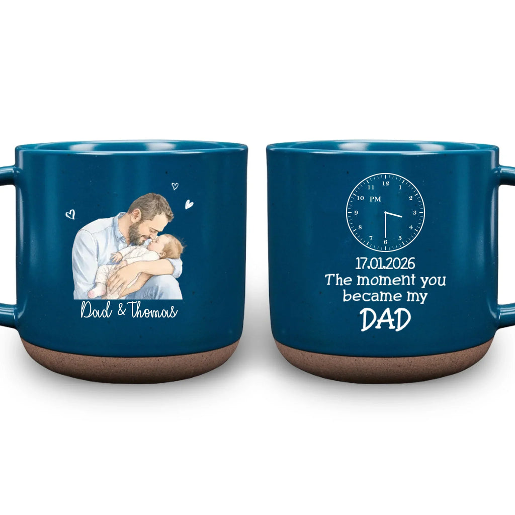 Custom Photo Father's Day, Special Gift for Dad & Grandpa • Our First Fathers Day - Personalized Pottery Mug