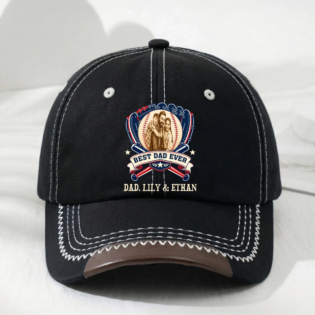 Proud Baseball Dad Ever - Personalized Vintage Soft Baseball Cap