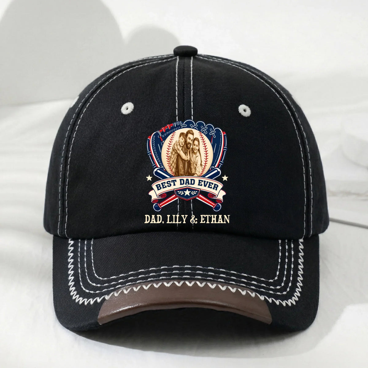 Proud Baseball Dad Ever - Personalized Vintage Soft Baseball Cap
