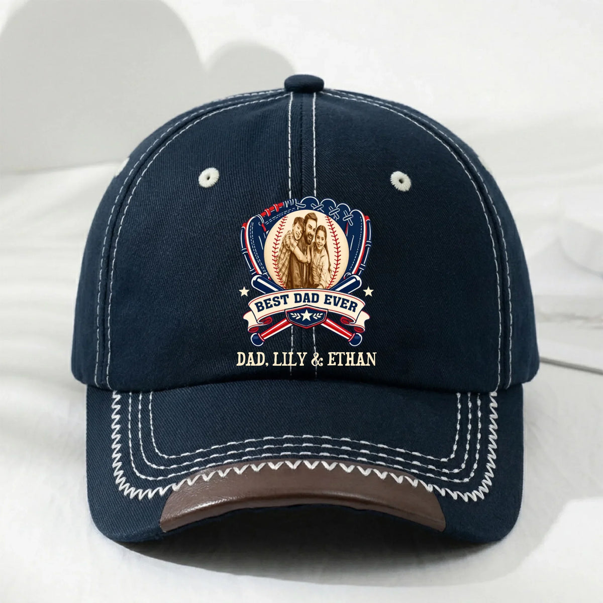 Proud Baseball Dad Ever - Personalized Vintage Soft Baseball Cap