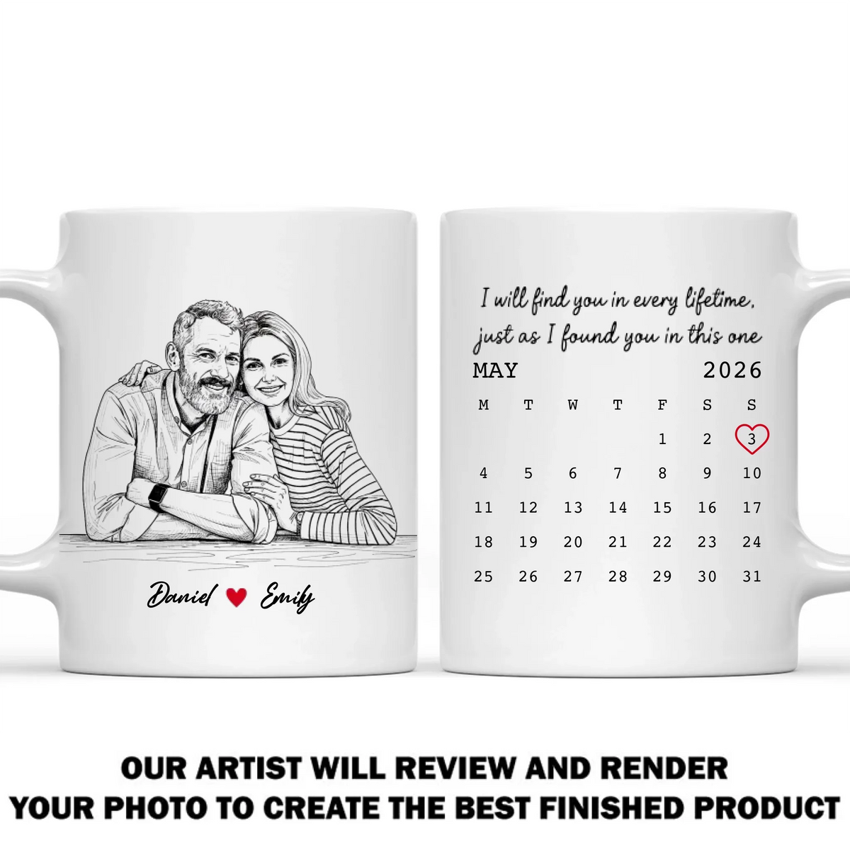 Custom Photo Anniversary Keepsake Gifts For Couple • Find You In Every Lifetime - Personalized Coffee Mug